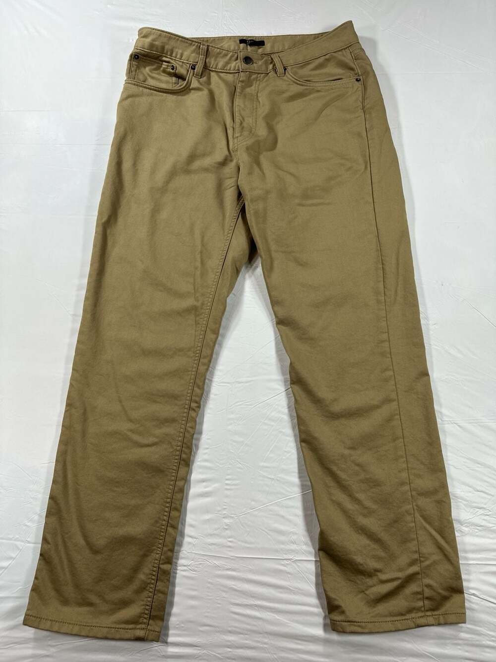 Quince Comfort Stretch Traveler 5-Pocket Pants in Khaki, Size 34x32